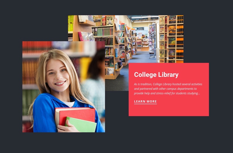College library Elementor Template Alternative