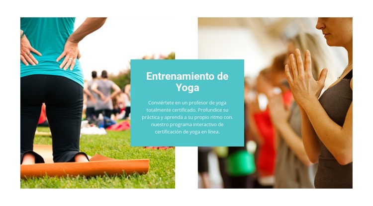 Entrenamiento de yoga Maqueta de sitio web