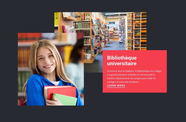 Bibliothèque universitaire Créateur de site Web HTML