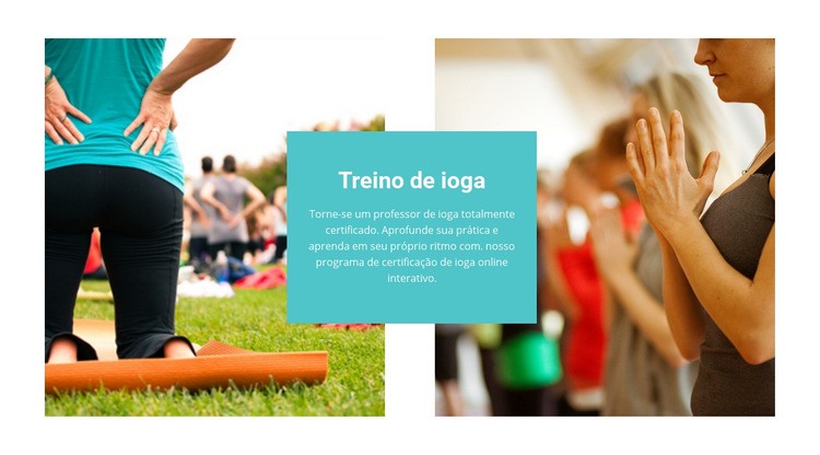 Treino de ioga Design do site