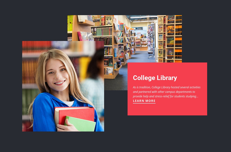College bibliotheek Website Builder-sjablonen