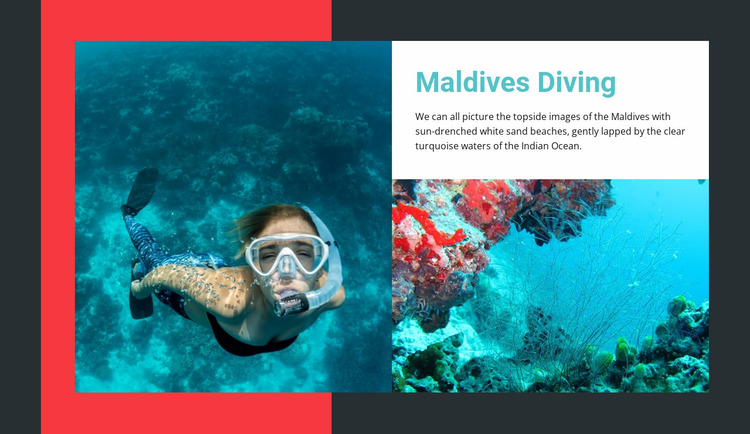 Diving activities and courses Website Mockup