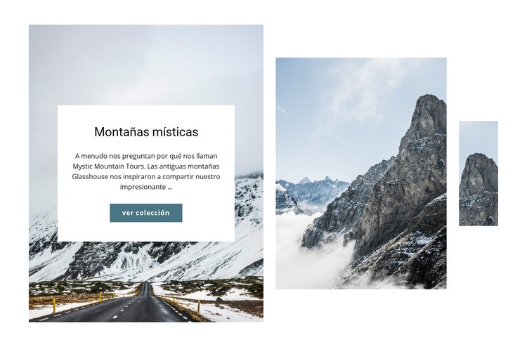 Montañas místicas Maqueta de sitio web