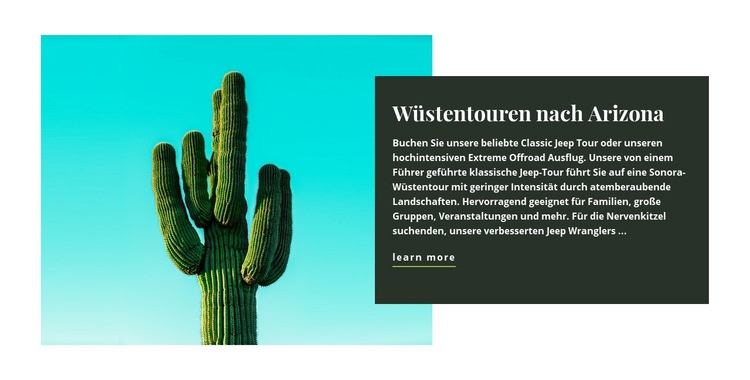 Wüstentouren in Arizona Eine Seitenvorlage