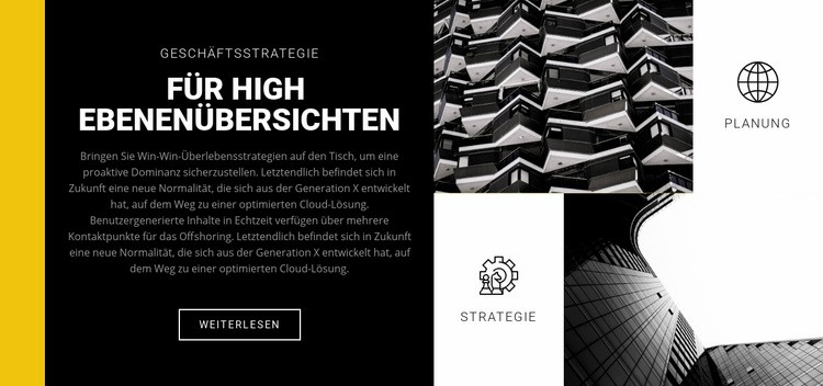 Strenge Formen in der Architektur Website Builder-Vorlagen