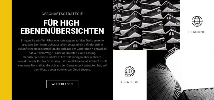 Strenge Formen in der Architektur Website-Vorlage