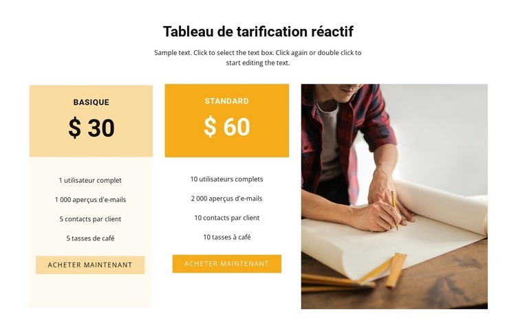 Tarif confortable Créateur de site Web HTML