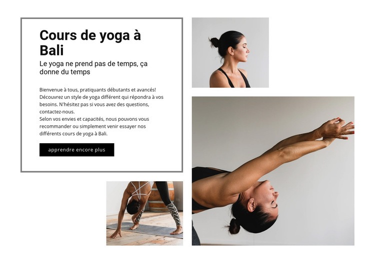 Studio sain de yoga Page de destination