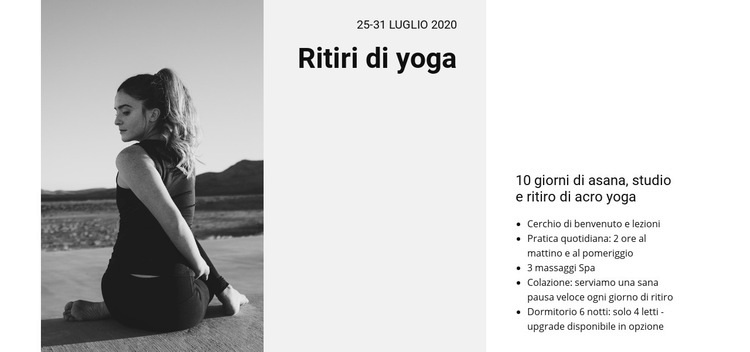 Ritiri di yoga Costruttore di siti web HTML