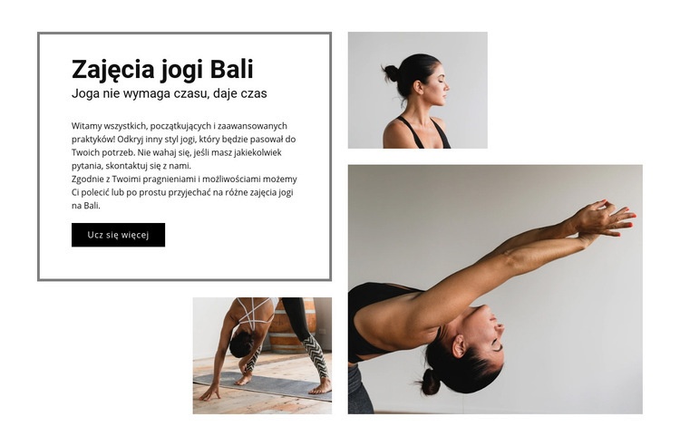 Studio zdrowej jogi Projekt strony internetowej