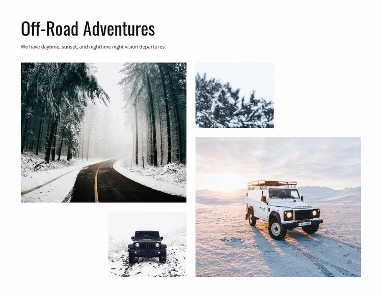 Off Road Adventures Landing Page