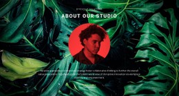 About Studio On Green Background Basic Html Template With CSS