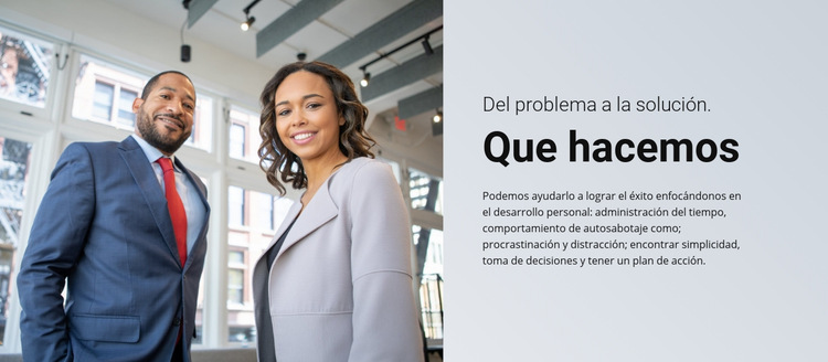 Del problema a la solución Plantilla de sitio web