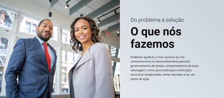 Do problema à solução Modelo de site