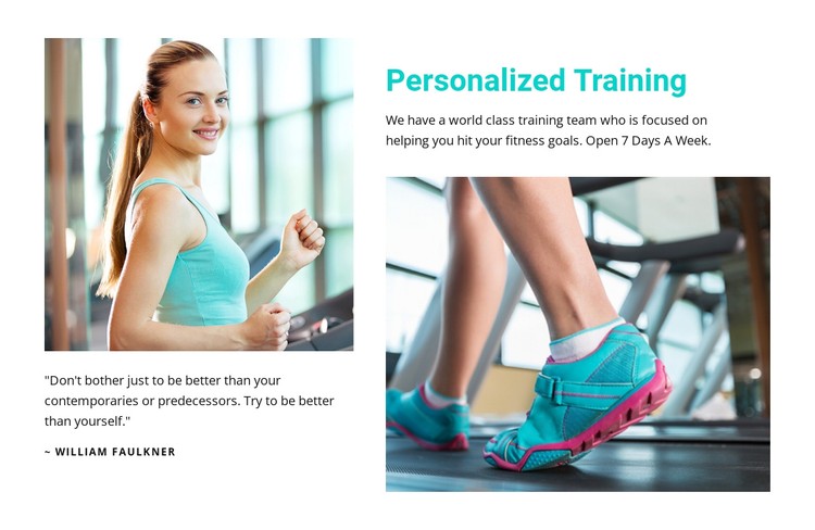 Personalized sport training CSS Template