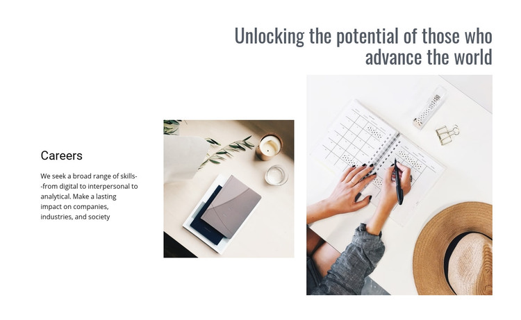 Unlocking your potential Homepage Design