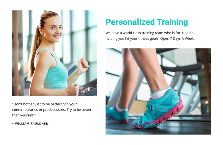 Personalized sport training HTML Template
