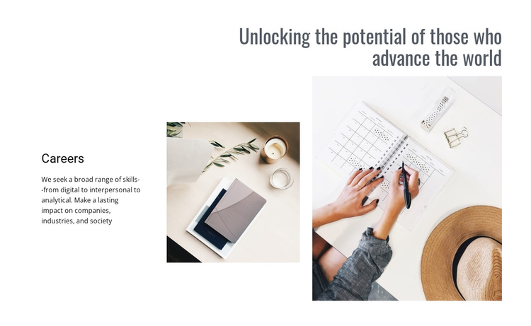 Unlocking your potential One Page Template