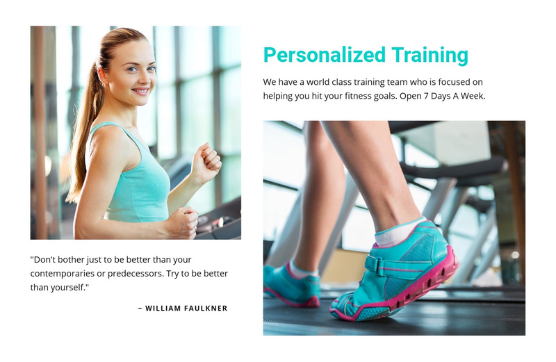 Personalized sport training Web Page Design