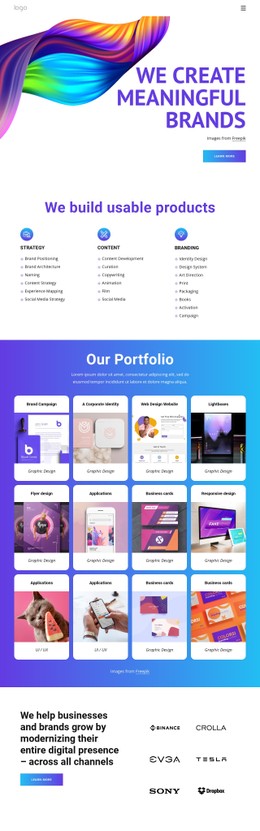 We Create Meaningful Brands Site Template
