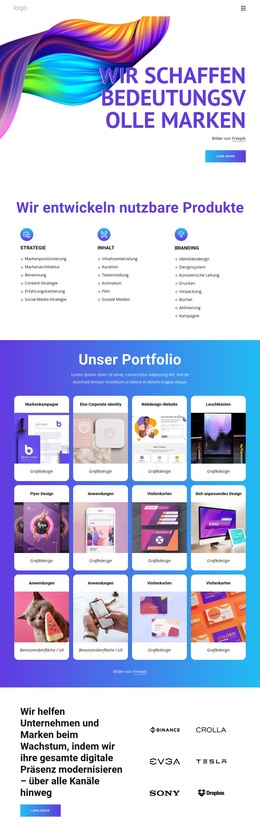 Wir Schaffen Bedeutungsvolle Marken - HTML5-Vorlage