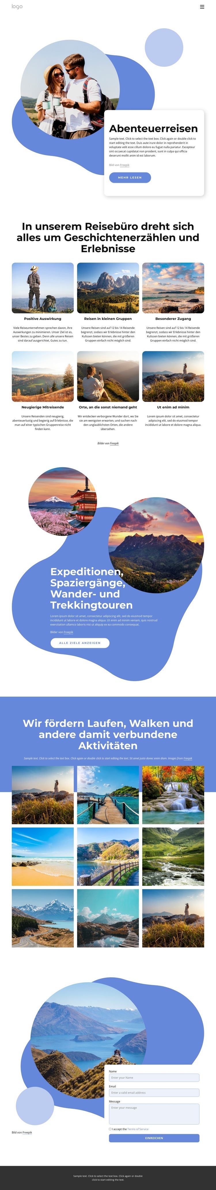 Agentur, die sich auf Luxus-Abenteuerreisen spezialisiert hat HTML Website Builder