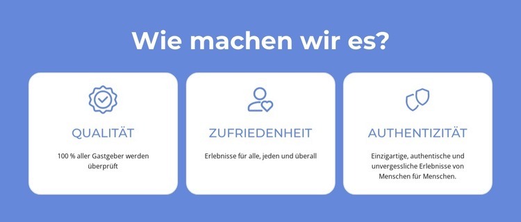 Qualität, Zufriedenheit HTML5-Vorlage