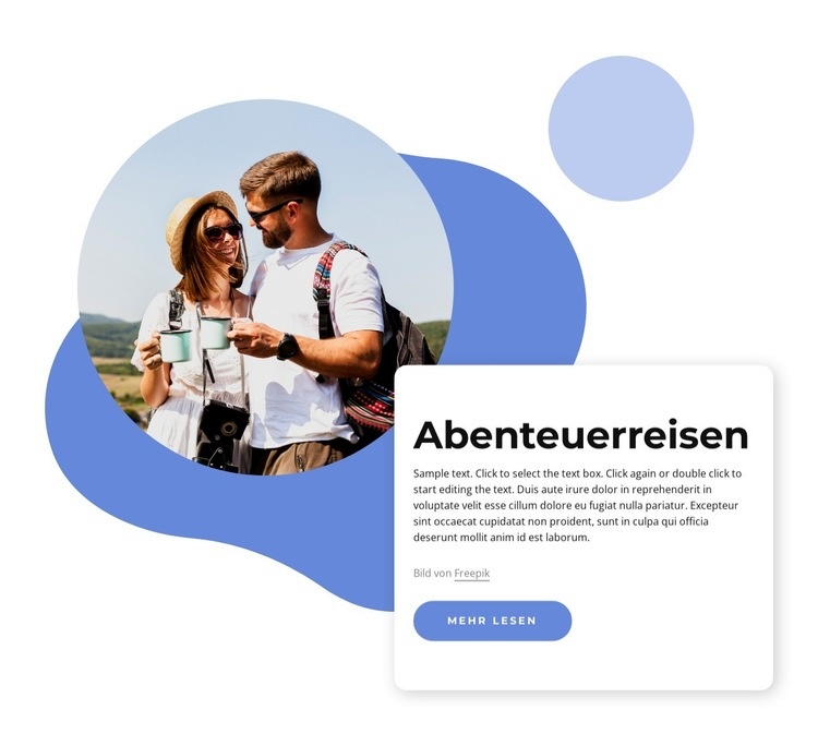 Unternehmen für Abenteuerreisen. Website design