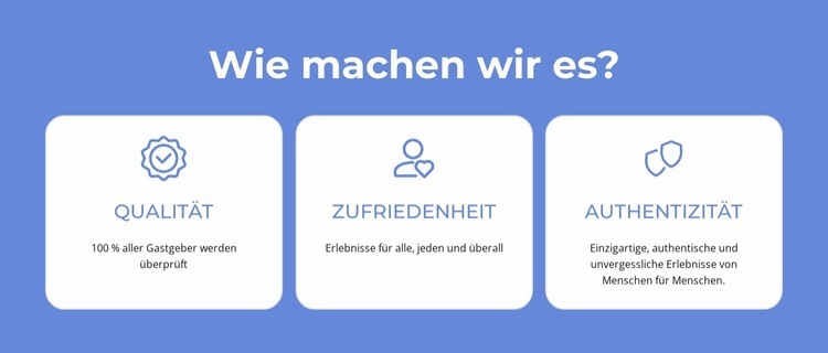 Qualität, Zufriedenheit Website design