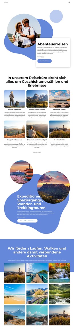 Benutzerdefinierte Schriftarten, Farben Und Grafiken Für Wir Sind Ein Full-Service-Reisebüro