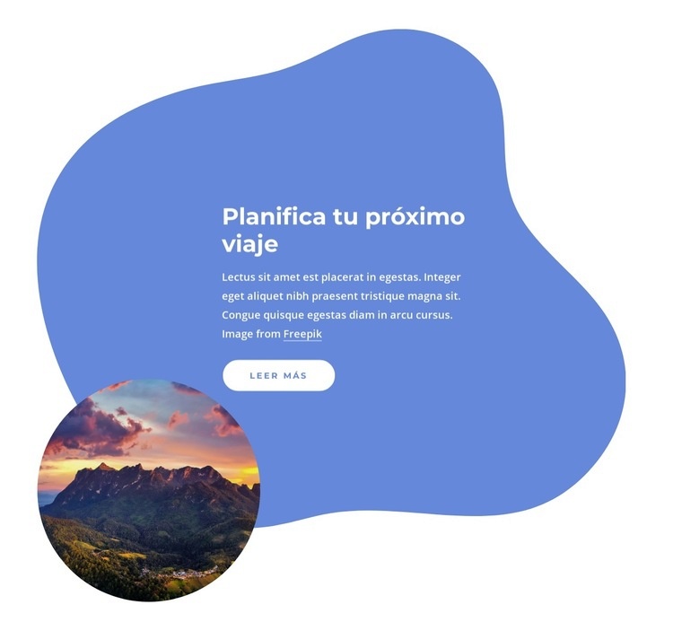 Planifica tu próximo viaje Diseño de páginas web