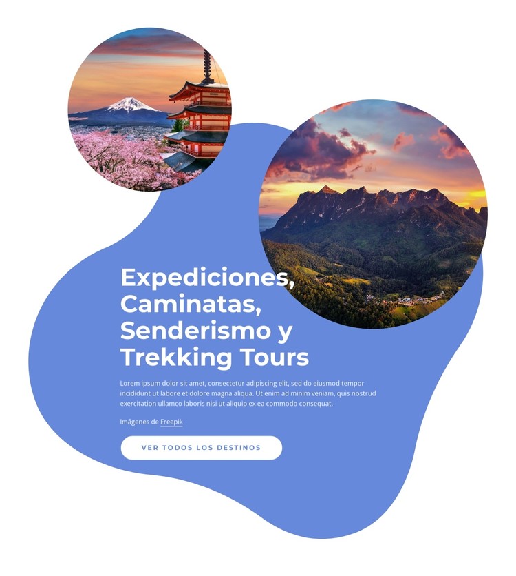 Expediciones, caminatas, excursiones de senderismo. Plantilla CSS