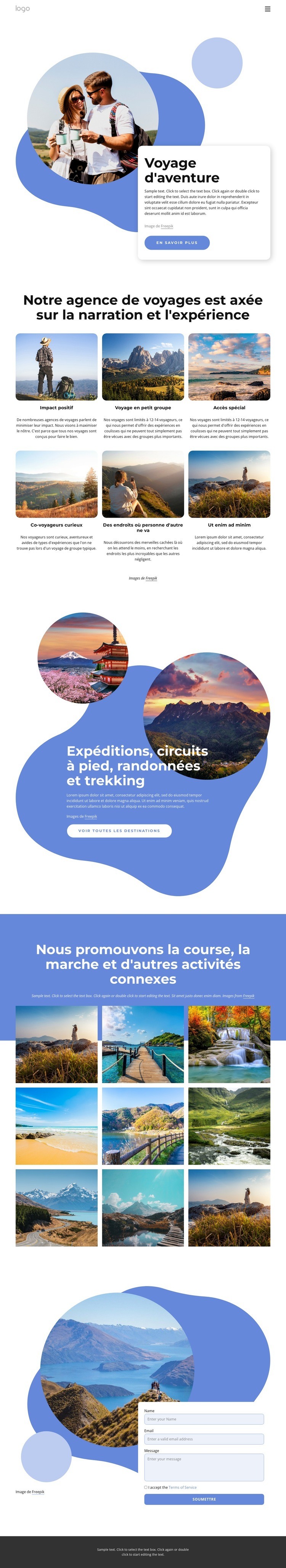 Nous sommes une agence de voyages à service complet Modèles de constructeur de sites Web