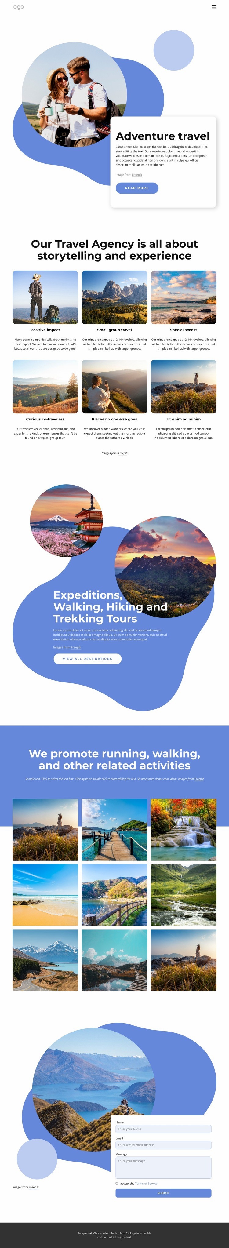 Agency specializing in luxury adventure travel Homepage Design