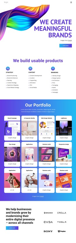 We Create Meaningful Brands - HTML5 Template