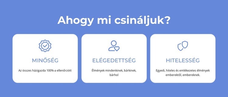 Minőség, elégedettség WordPress Téma