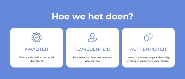 Kwaliteit, tevredenheid HTML-sjabloon