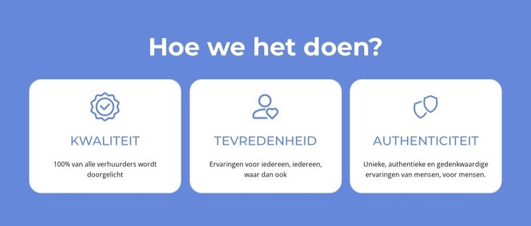 Kwaliteit, tevredenheid HTML5-sjabloon