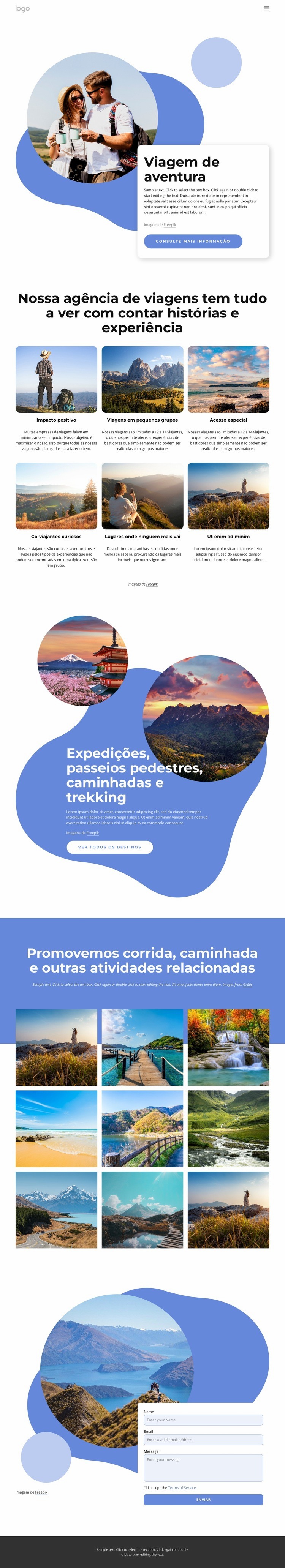 Somos uma agência de viagens full service Construtor de sites HTML