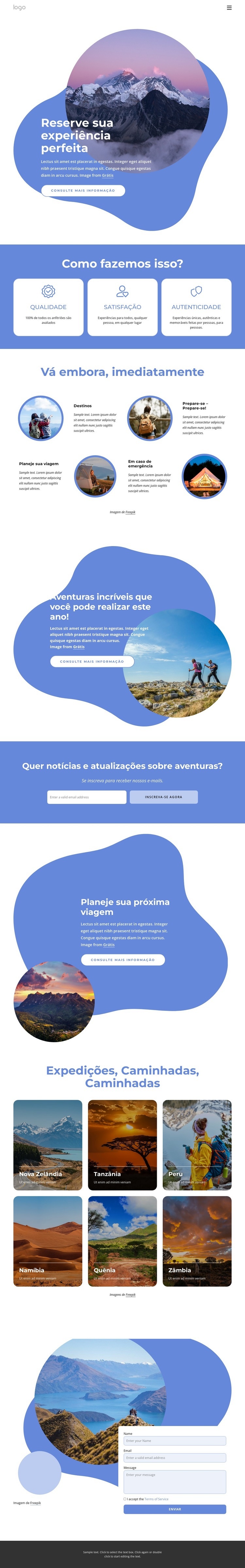 Reserve suas férias perfeitas Modelos de construtor de sites