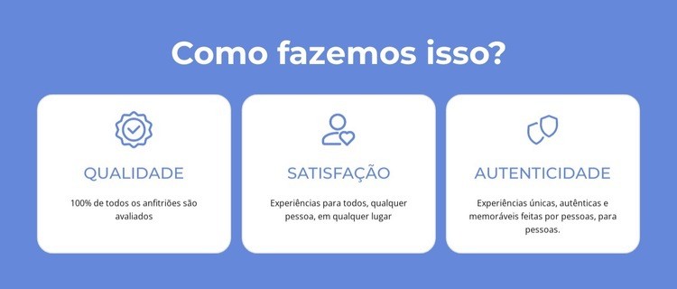 Qualidade, satisfação Modelo de uma página