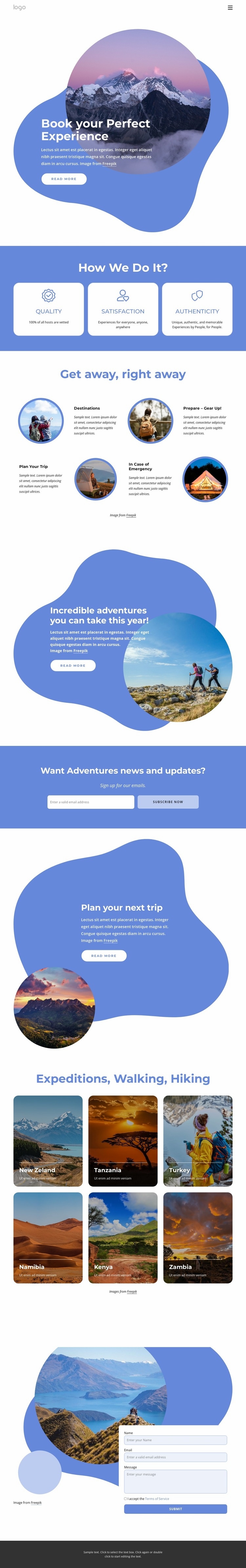 Book your perfect vacations Webflow Template Alternative
