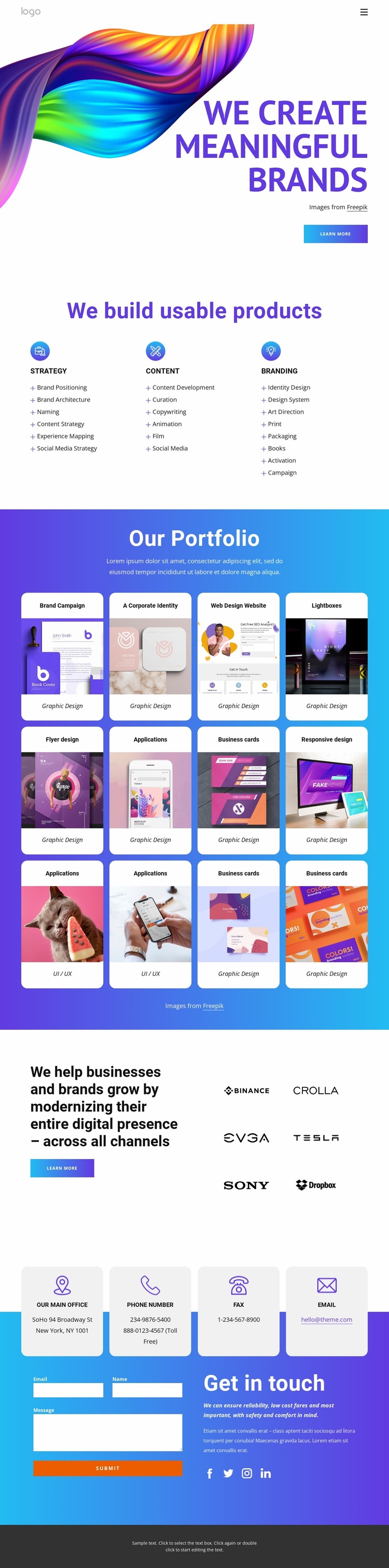 We create meaningful brands Website Builder Templates