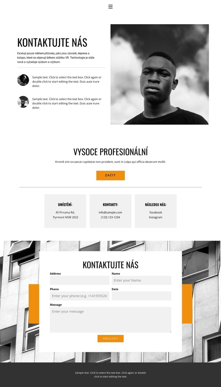 Kontakty pro návštěvu Téma WordPress