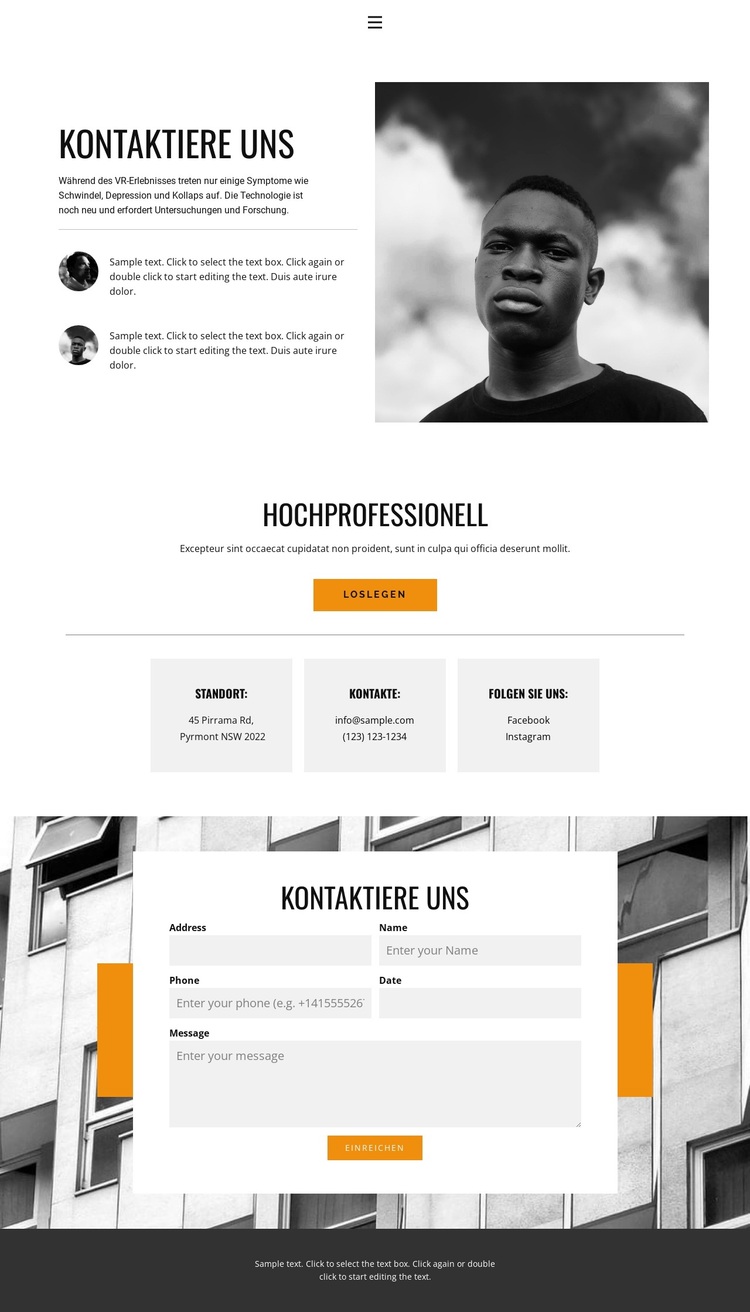 Kontakte für Besuch WordPress-Theme