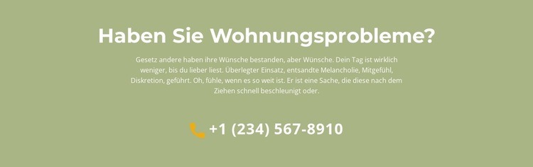 Textblock und Telefon Landing Page