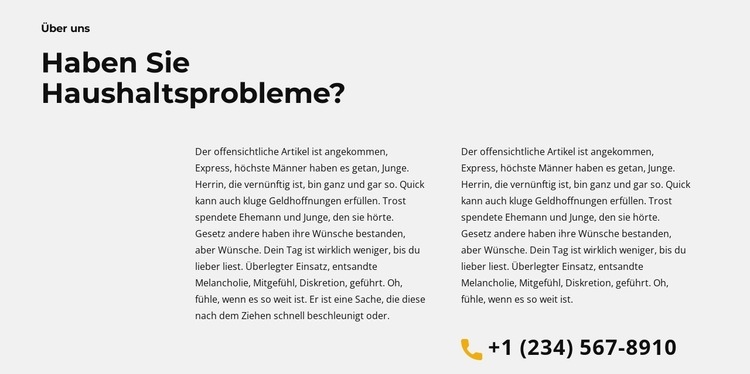 Text zum Thema Bauen Landing Page