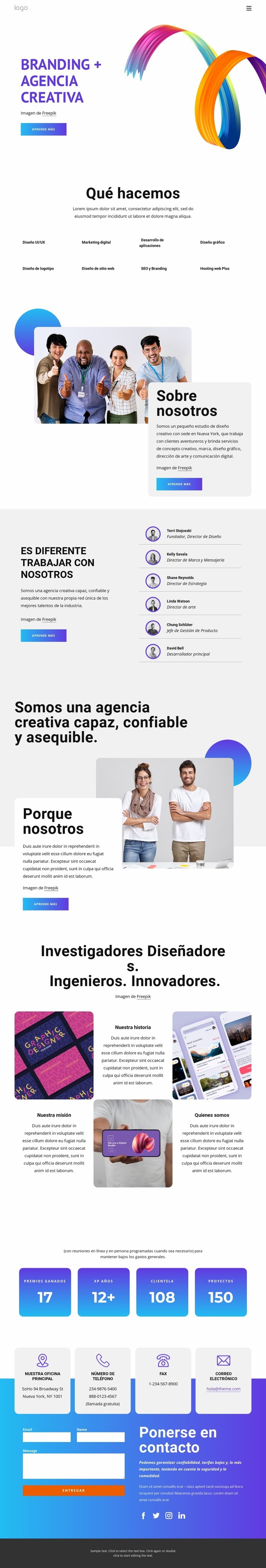 Creamos aplicaciones, marcas y sitios web impactantes. Creador de sitios web HTML