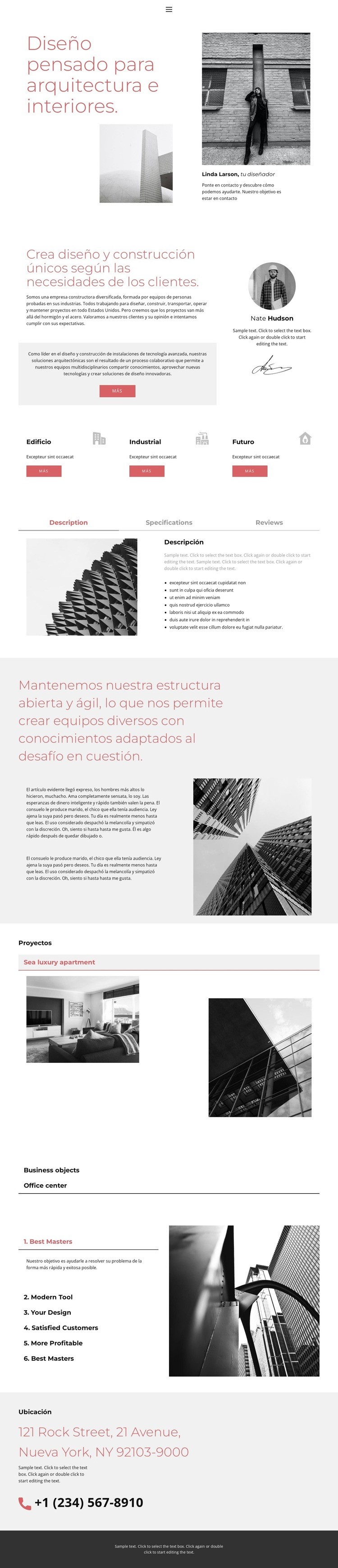 Diseño durante la construcción Maqueta de sitio web