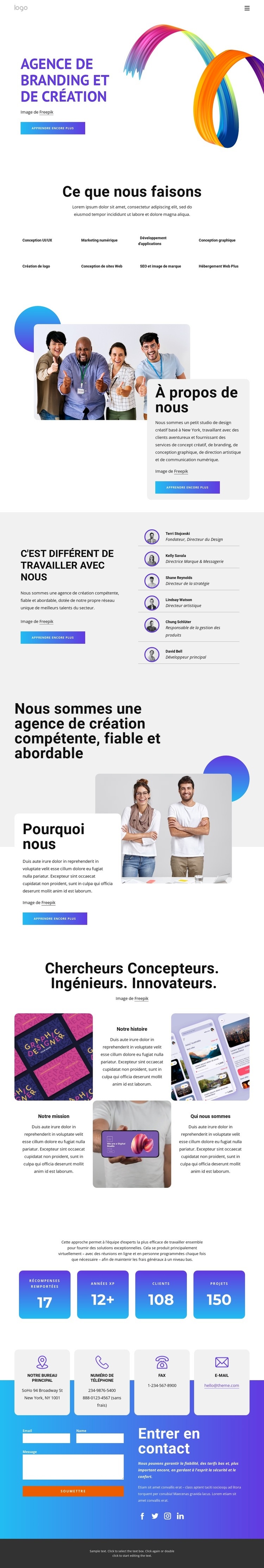 Nous créons des applications, des marques et des sites Web percutants Conception de site Web